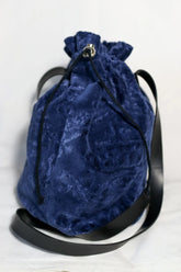SHADE - Sac à bandoulière bourse velours bleu